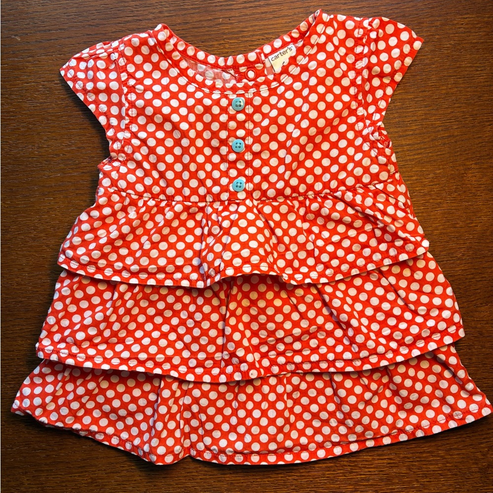 Carter’s - Poppy Red Polka Dot Tiered Dress